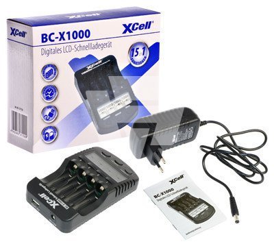 XCell Schnellladegerät BC-X1000  mit LCD-Display